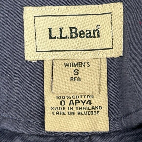 VTG L.L. BEAN Women’s S Utility Jacket Blue 100% Cotton Button Front Pockets - Picture 3 of 7